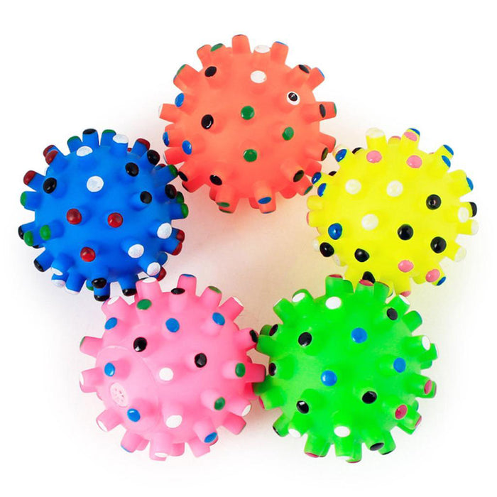 Furry Friend Spike Ball squeaky Toy for Dogs
