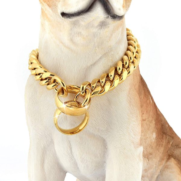 Furry Friend Super Premium Golden Choke Chain for Dogs- 28 inch