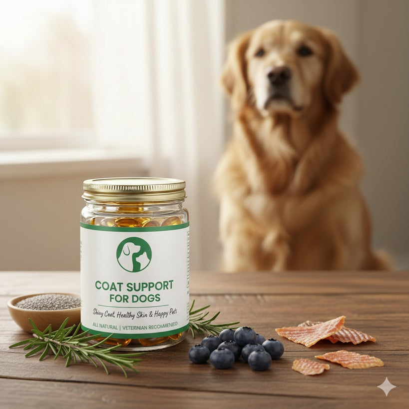 Coat Supplements for Dogs – Shiny Coat, Healthy Skin & Happy Pets
