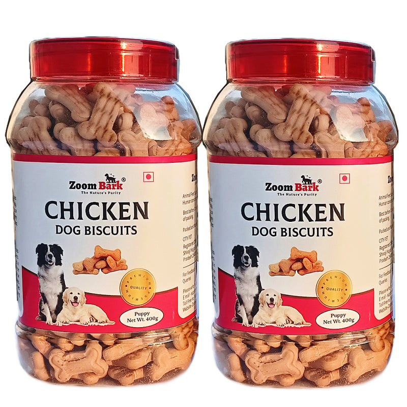 Zoom Bark Pure Veg. and Chicken Dog Biscuits for Puppies & Adult Dogs