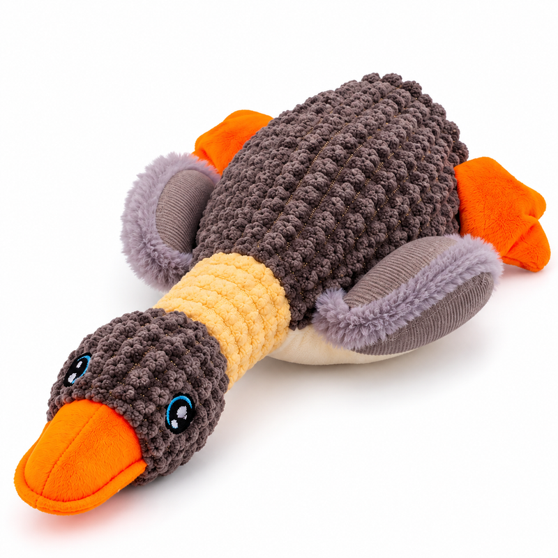 Furry Friend Plush Duck Dog Toy – Soft Stuffed Animal Toy, 12–13 Inch