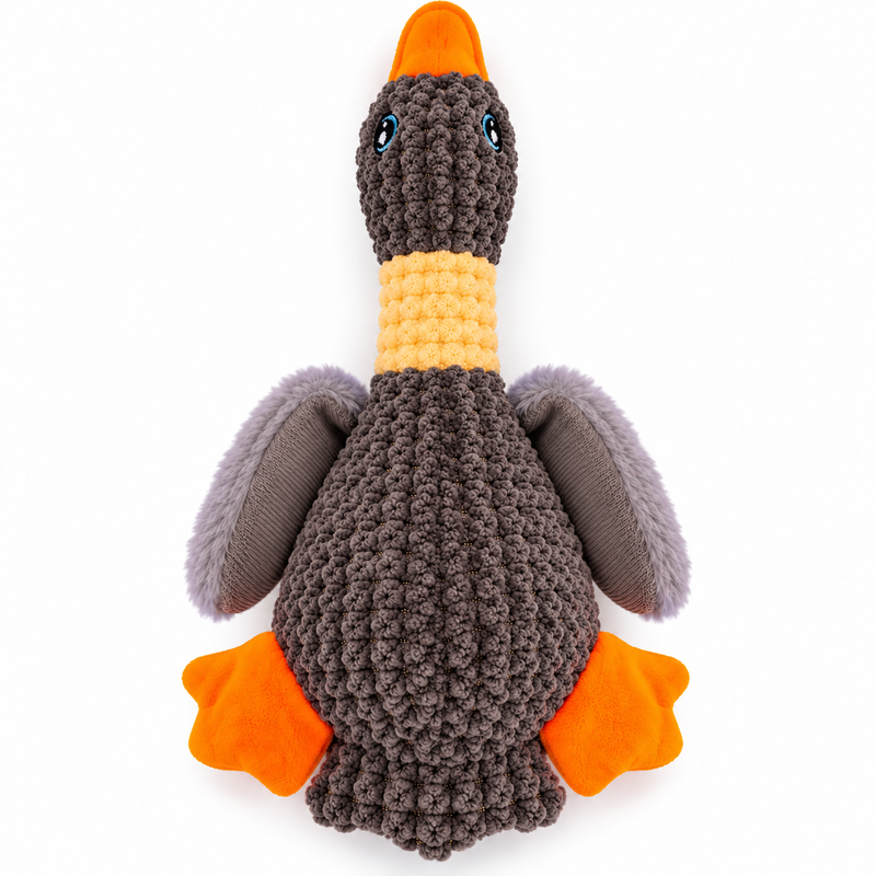 Furry Friend Plush Duck Dog Toy – Soft Stuffed Animal Toy, 12–13 Inch
