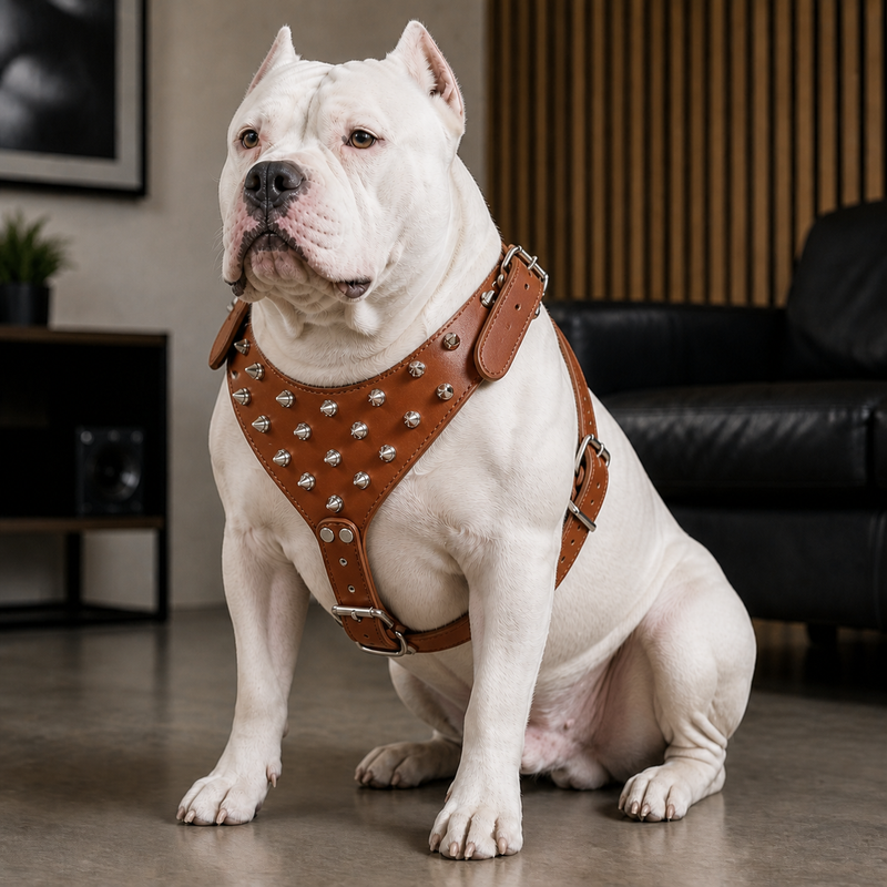 Premium Spike Brown Dog Harness – Heavy Duty Control Harness for Powerful Dogs (Bully, Pitbull, Rottweiler)