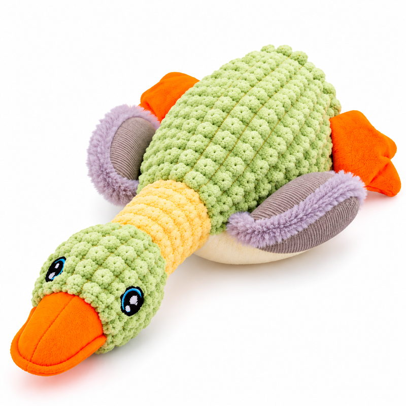 Furry Friend Plush Duck Dog Toy – Soft Stuffed Animal Toy, 12–13 Inch