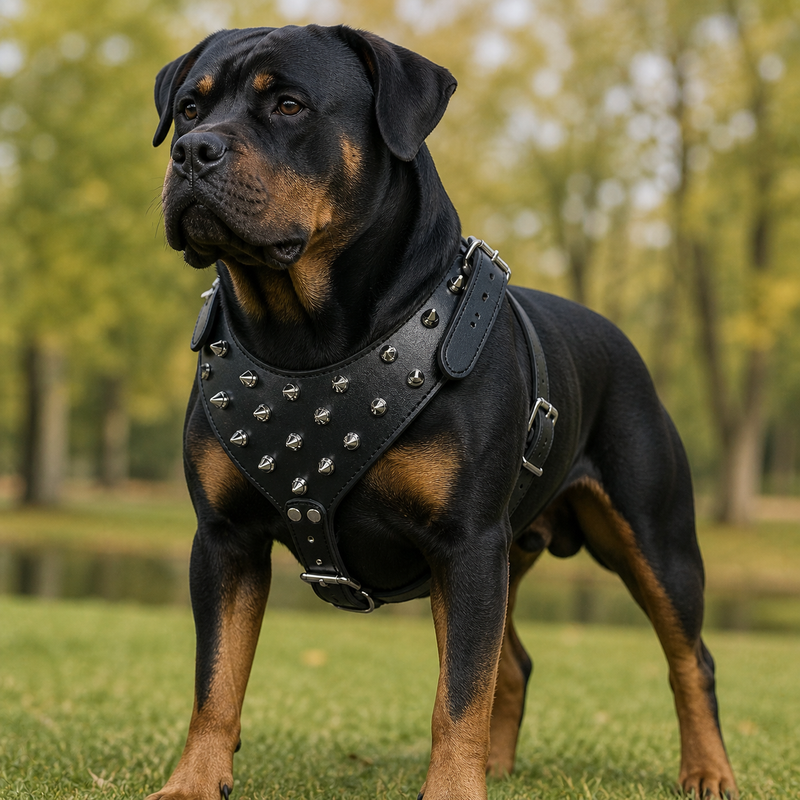 Premium Spike Black Dog Harness – Heavy Duty Control Harness for Powerful Dogs (Bully, Pitbull, Rottweiler)