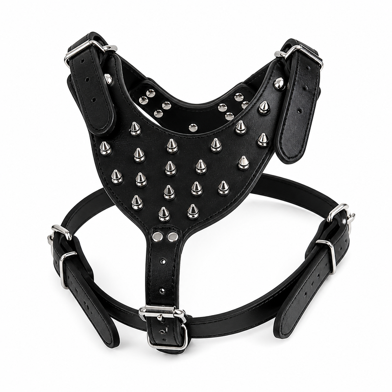 Premium Spike Black Dog Harness – Heavy Duty Control Harness for Powerful Dogs (Bully, Pitbull, Rottweiler)