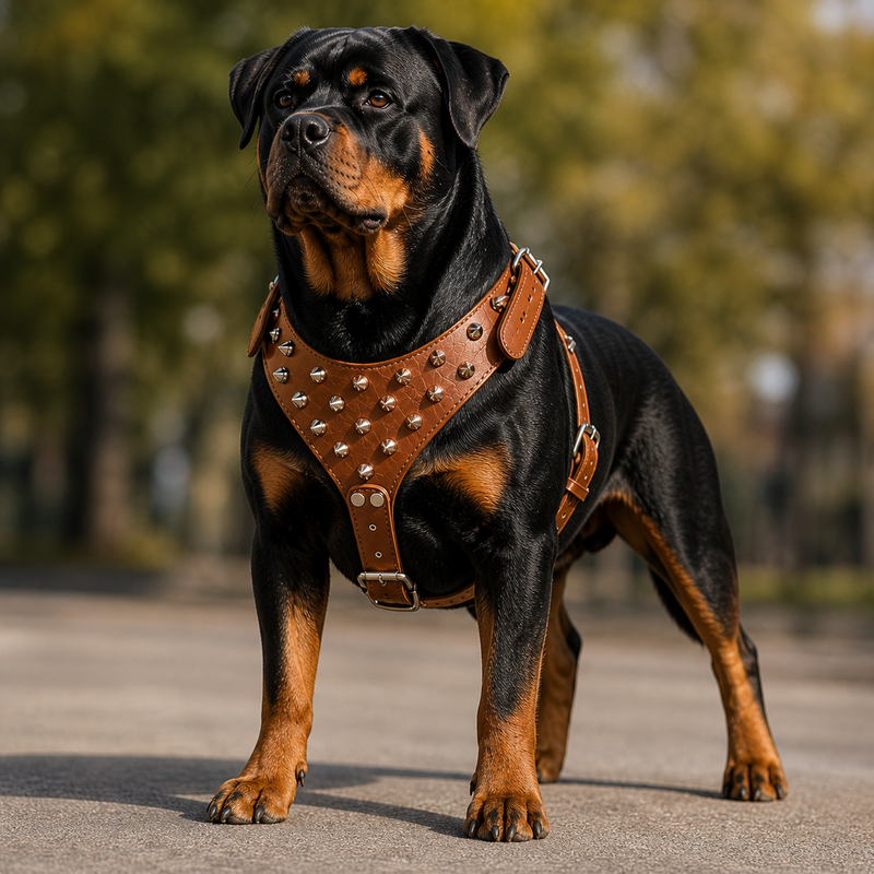 Premium Spike Brown Dog Harness – Heavy Duty Control Harness for Powerful Dogs (Bully, Pitbull, Rottweiler)