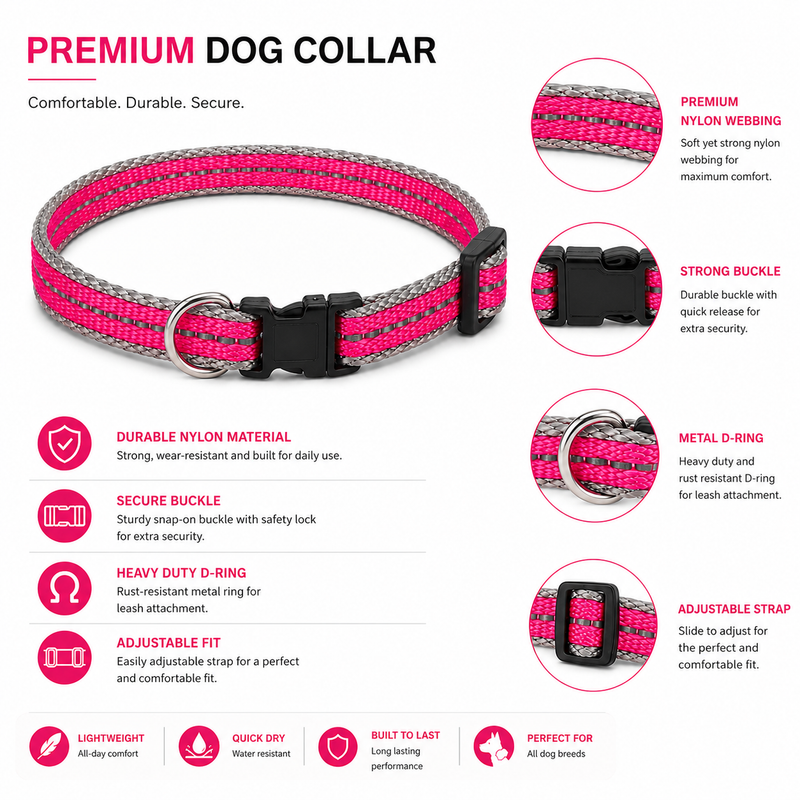 Furry Friend Reflective Puppy Collar for Puppies & Small Dogs | Soft, Lightweight & Adjustable