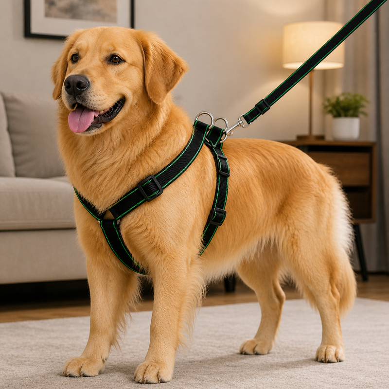 Heavy Duty Dog Harness with Leash – Adjustable Nylon Harness | Strong & Comfortable Control
