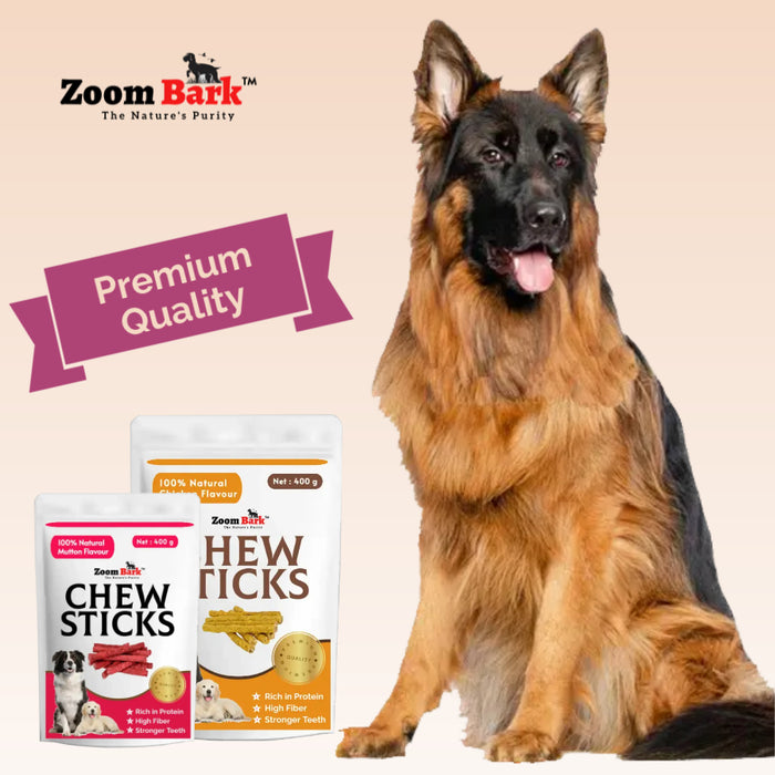 Zoom Bark Dog Munchy Chew Sticks Mix Flavour (Mutton+Chicken+Natural) for dogs 200 g