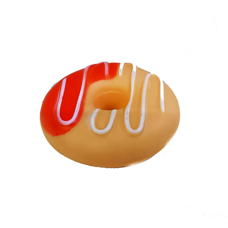 Furry Friend Rubber Squeaky Donat Toy for Dogs