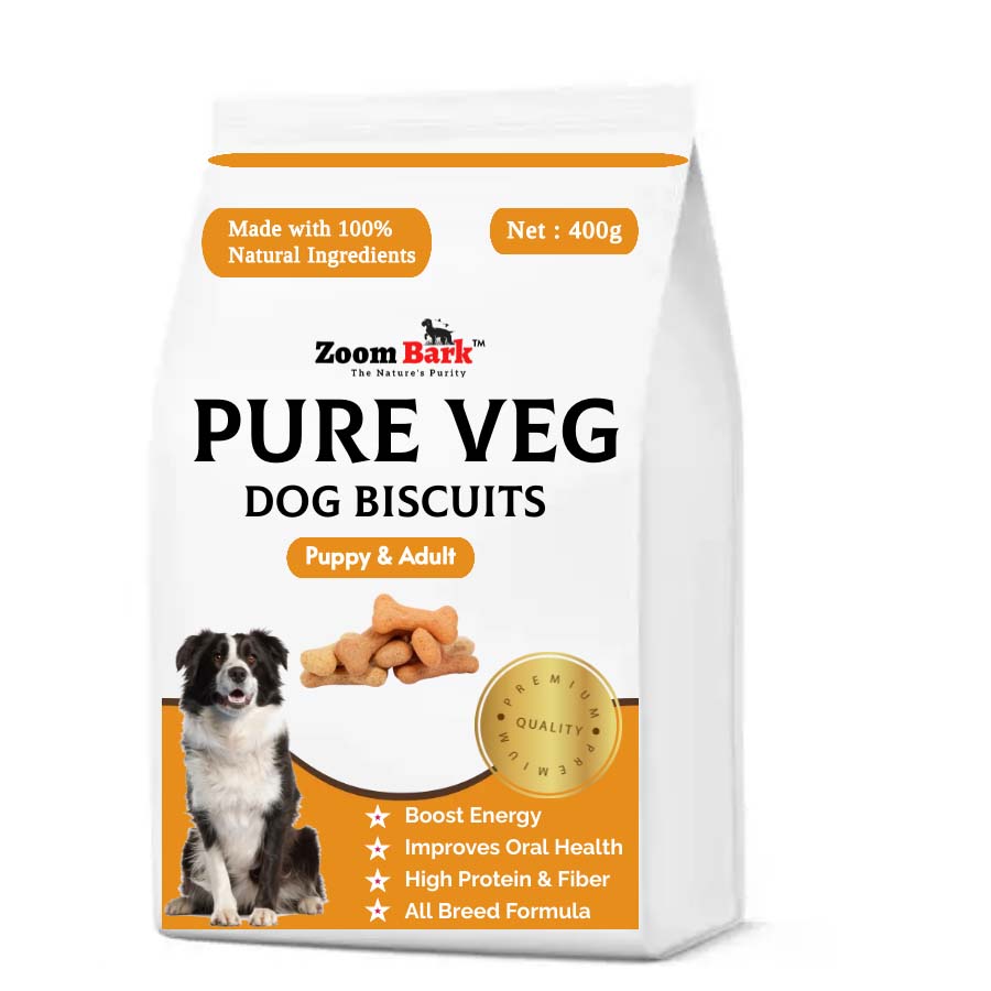 Buy Zoom Bark Pure Veg. Dog Biscuits for Puppies & Adult Dogs 400