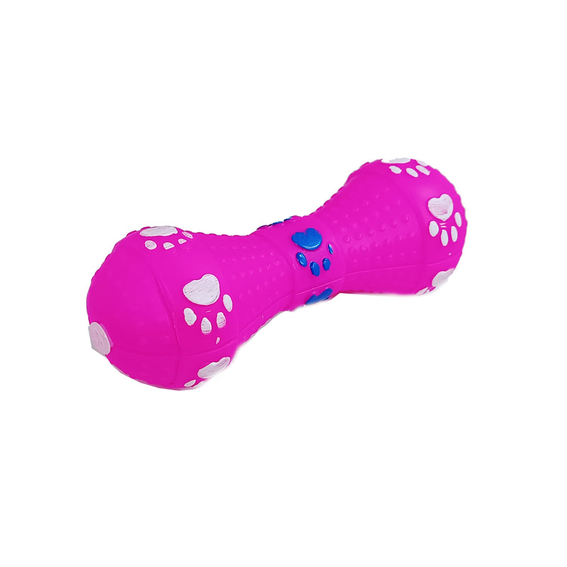 Furry Friend Rubber Squeaky Dumbbell Toy for Dogs