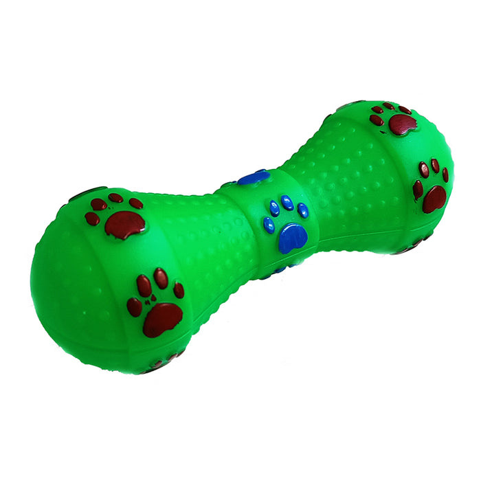 Furry Friend Rubber Squeaky Dumbbell Toy for Dogs