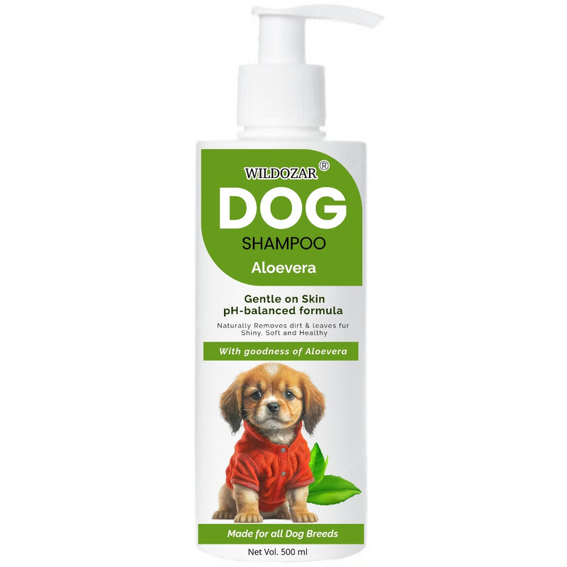 Wildozar Aloevera Dog Shampoo for all Breeds | With Goodness of Aloevera