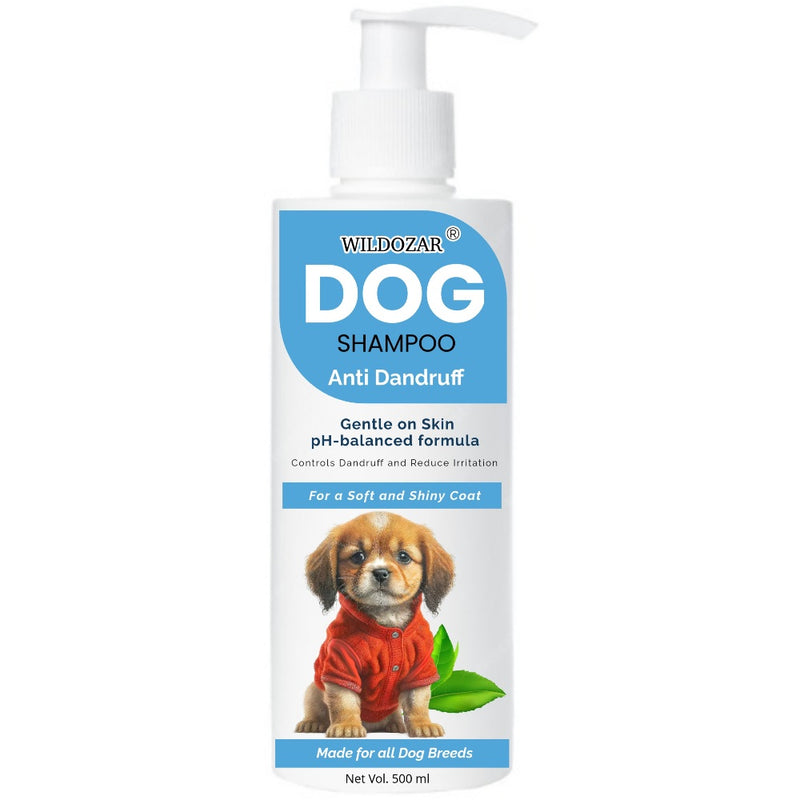Wildozar Anti Dandruff Dry Skin Shampoo for Dogs and Puppies | Smooth, Soft and Shiny Coat