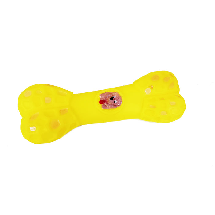 Furry Friend Rubber Squeaky Chew Bone Toy for Dogs