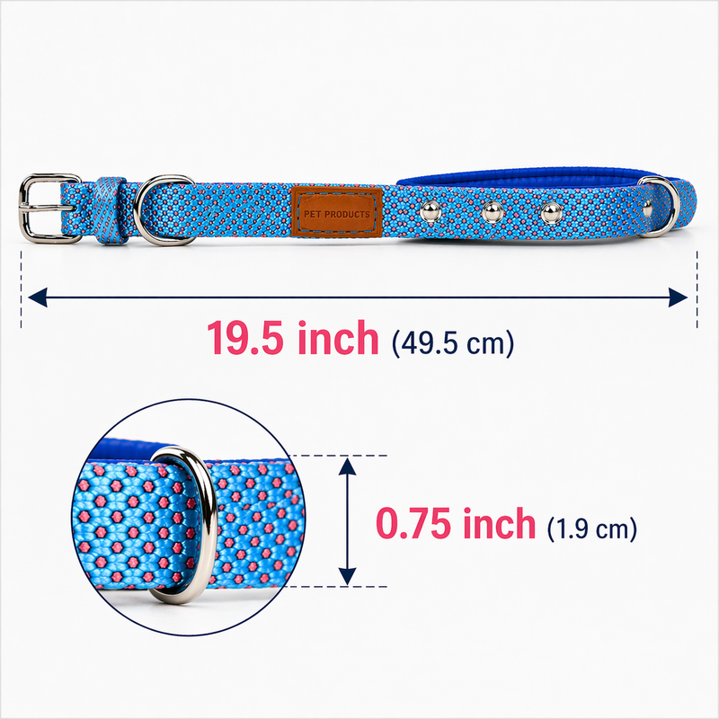 Soft Padded Dog Collar Belt for Small Dogs and Puppies – Comfortable, Strong & Adjustable