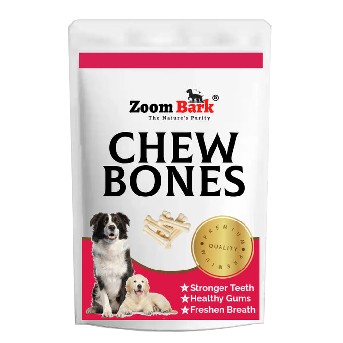 Zoom Bark Rawhide Pressed Calcium Chew Bone Treat for Dogs- Large (5.5 Inch) 400 g