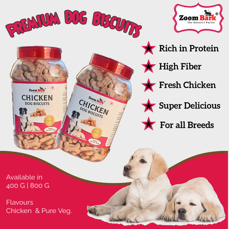 Zoom Bark Chicken Dog Biscuits for Puppies | Healthy Dog Treat