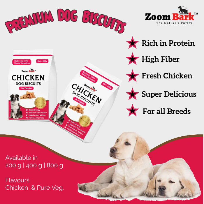 Zoom Bark Chicken Dog Biscuit for Puppies 200 g