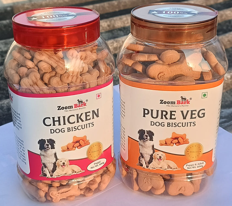 Zoom Bark Pure Veg. and Chicken Dog Biscuits Jar