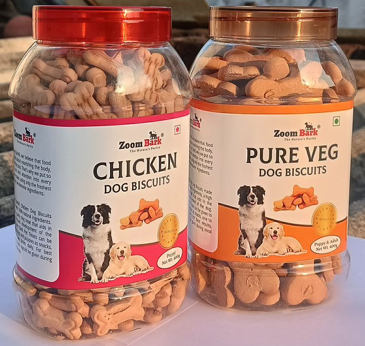 Zoom Bark Pure Veg. and Chicken Dog Biscuits Jar