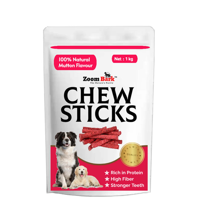Zoom Bark Dog Rawhide Munchy Chew Sticks Mutton Flavour for dogs 1 Kg
