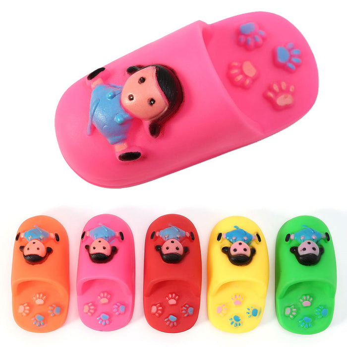 Furry Friend Rubber Slipper Toy for Dogs