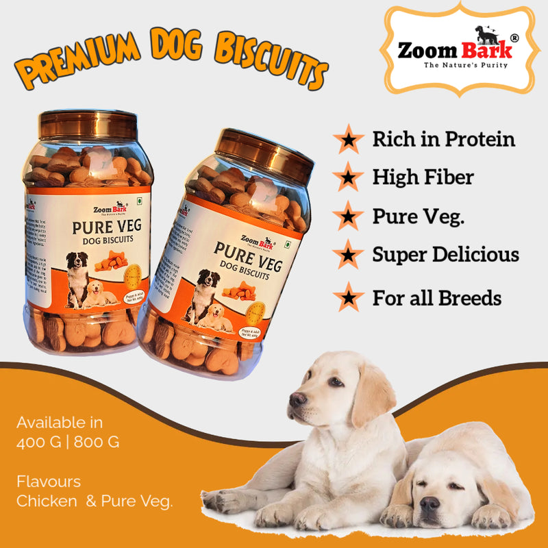 Zoom Bark Pure Veg. and Chicken Dog Biscuits Jar