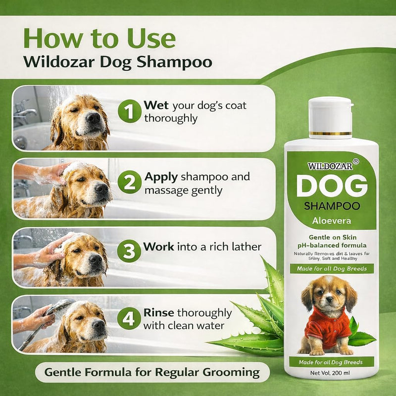 Wildozar Aloe Vera Dog Shampoo | Anti Hair Fall & Conditioning Care