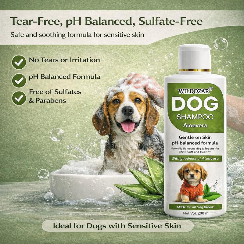 Wildozar Aloe Vera Dog Shampoo | Anti Hair Fall & Conditioning Care