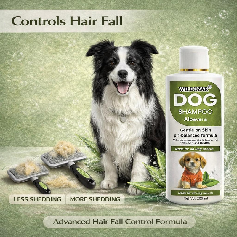 Wildozar Aloe Vera Dog Shampoo | Anti Hair Fall & Conditioning Care