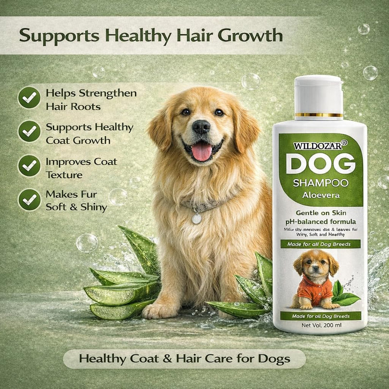 Wildozar Aloe Vera Dog Shampoo | Anti Hair Fall & Conditioning Care