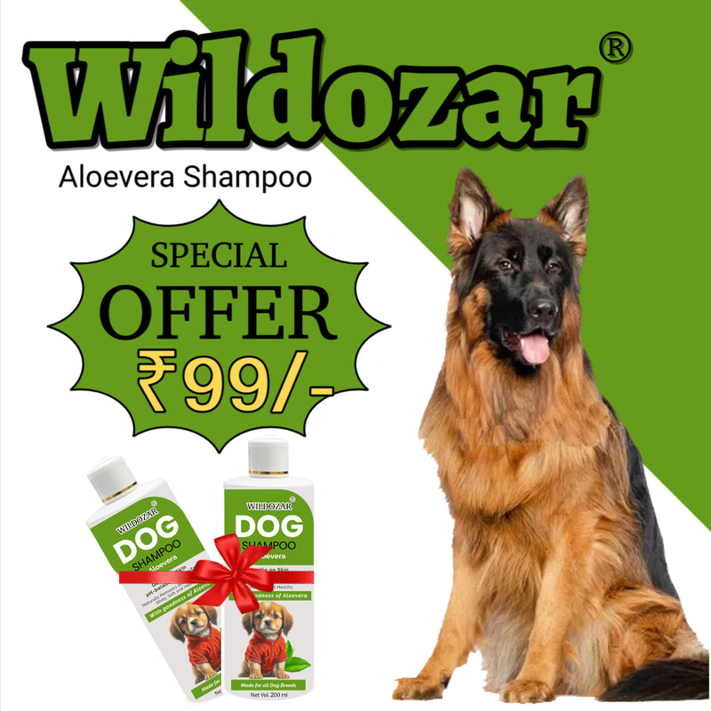 Wildozar Aloevera Dog Shampoo for all Breeds | With Goodness of Aloevera