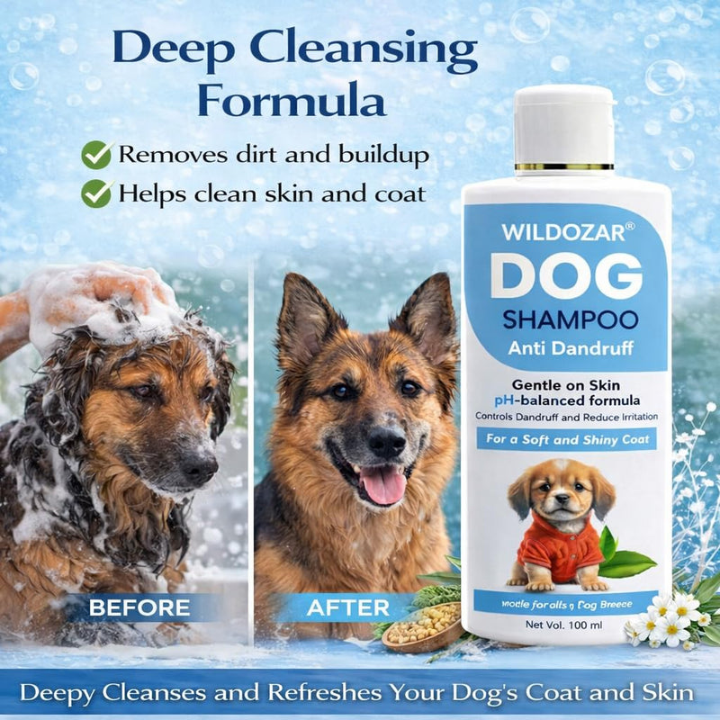 Wildozar Anti Dandruff Dog Shampoo | Dry Skin & Itching Care