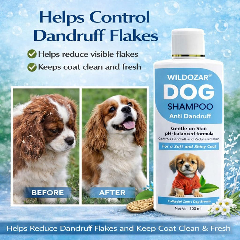 Wildozar Anti Dandruff Dog Shampoo | Dry Skin & Itching Care
