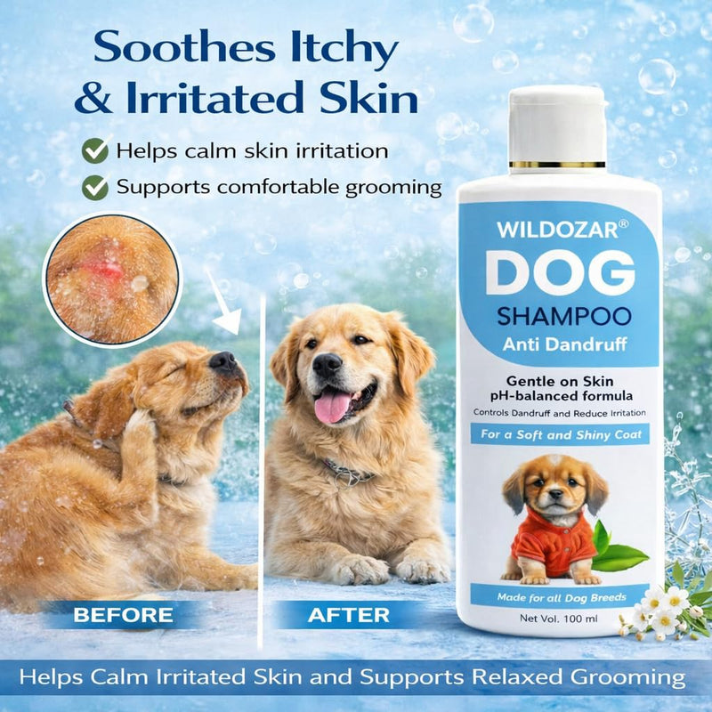Wildozar Anti Dandruff Dog Shampoo | Dry Skin & Itching Care