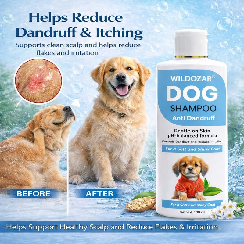 Wildozar Anti Dandruff Dog Shampoo | Dry Skin & Itching Care