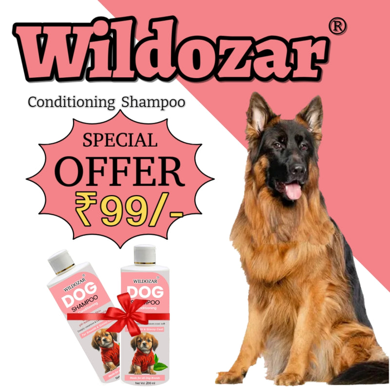 Wildozar Conditioning Dog Shampoo for all Breeds | Smooth and Glossy Coat