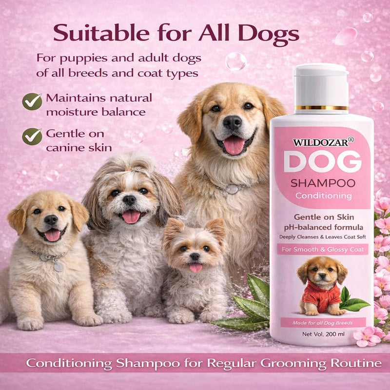 Wildozar Conditioning Dog Shampoo | For Soft & Shiny Coat