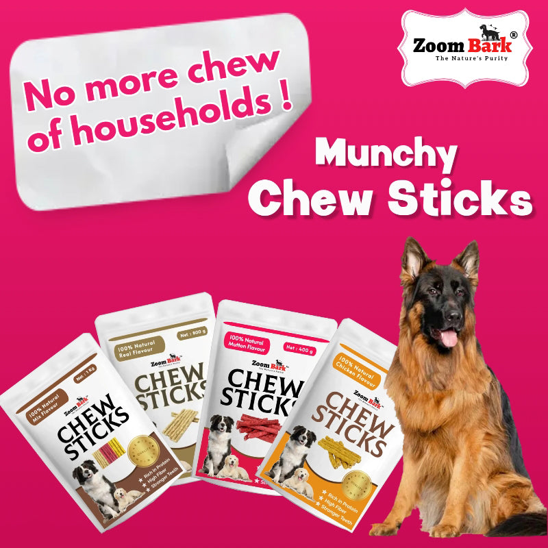 Zoom Bark Dog Munchy Chew Sticks | Dental Treat for Dogs | Healthy Teeth and Gums