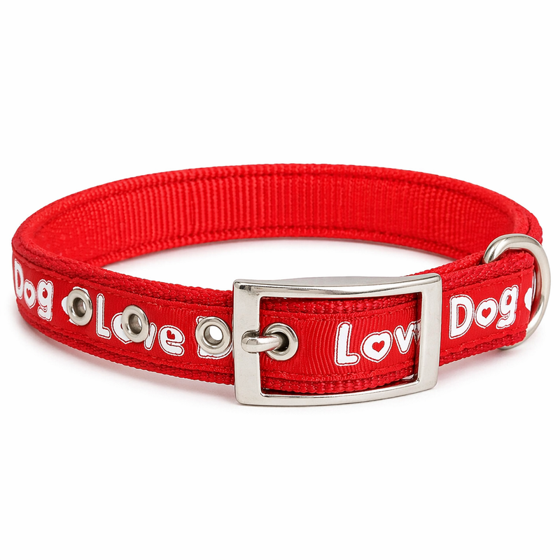 Love Dog Soft Padded Dog Collar – Medium Size | Comfortable, Strong & Adjustable
