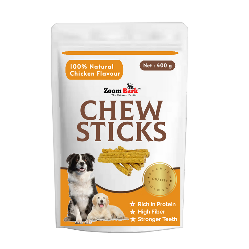 Zoom Bark Dog Rawhide Munchy Chew Sticks Chicken Flavour for dogs 400 g