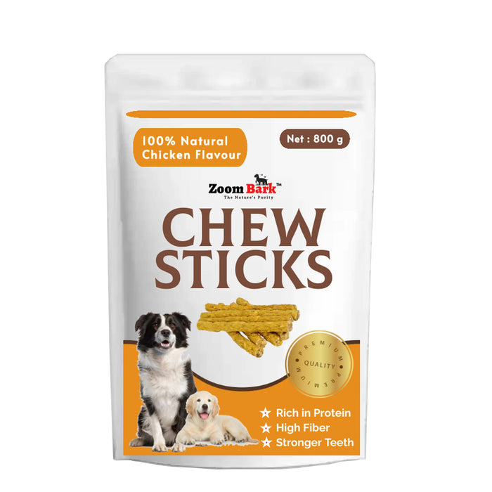 Zoom Bark Dog Rawhide Munchy Chew Sticks Chicken Flavour for dogs 800 g