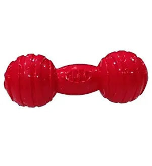 Furry Friend Rubber Press Squeaky Dumbbell