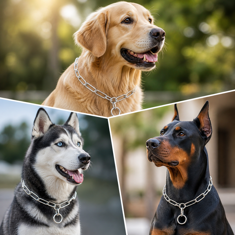 Furry Friend Chrome Plated Long Link Choke Chain 22 inch for Dogs | Training Slip Chain | Strong Steel