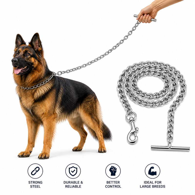 Furry Friend Dog Steel Chain 62 Inch for Large Dogs | Strong Metal Chain | Secure Hook