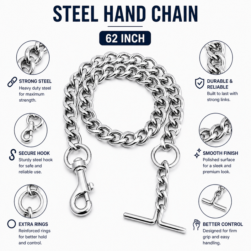 Furry Friend Dog Steel Chain 62 Inch for Large Dogs | Strong Metal Chain | Secure Hook