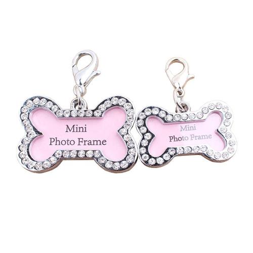 Furry Friend Dog Pendant (Pack of 2) Bone Heart Design Collar ID Tag for Pets- Large